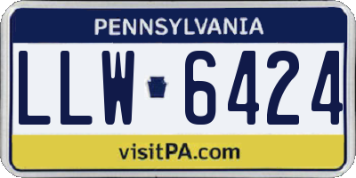 PA license plate LLW6424