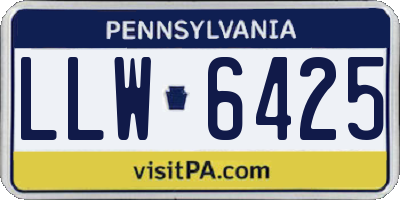 PA license plate LLW6425