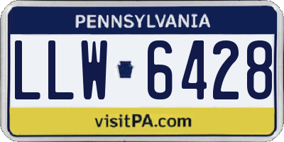 PA license plate LLW6428