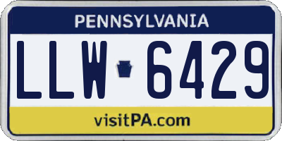 PA license plate LLW6429