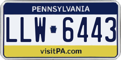 PA license plate LLW6443