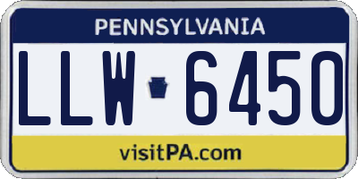 PA license plate LLW6450