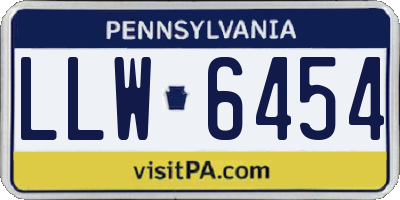 PA license plate LLW6454