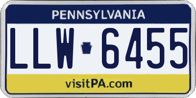 PA license plate LLW6455