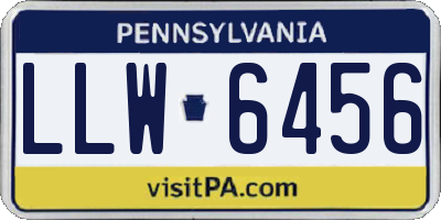 PA license plate LLW6456