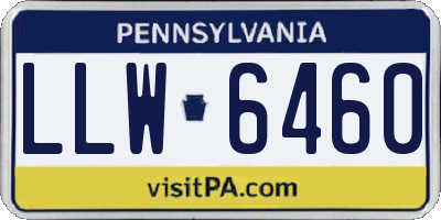 PA license plate LLW6460