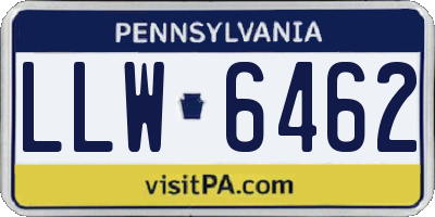 PA license plate LLW6462