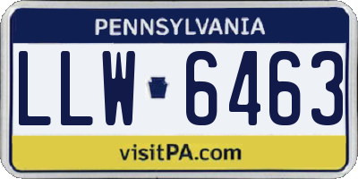 PA license plate LLW6463