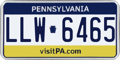 PA license plate LLW6465