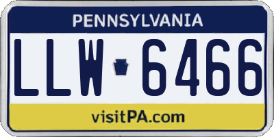 PA license plate LLW6466