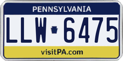 PA license plate LLW6475