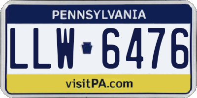 PA license plate LLW6476