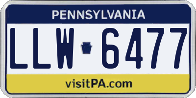 PA license plate LLW6477