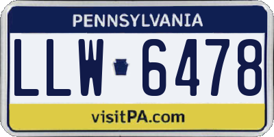 PA license plate LLW6478