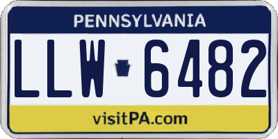 PA license plate LLW6482