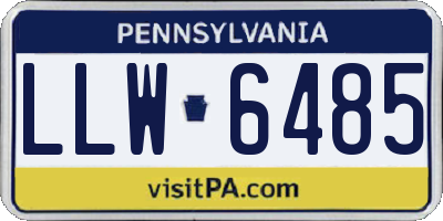 PA license plate LLW6485