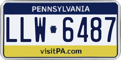 PA license plate LLW6487