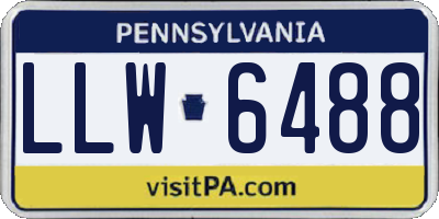 PA license plate LLW6488