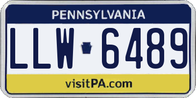PA license plate LLW6489