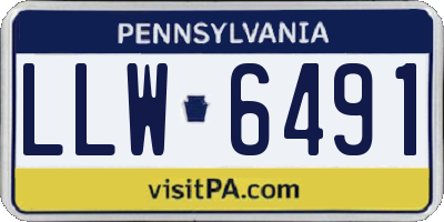 PA license plate LLW6491