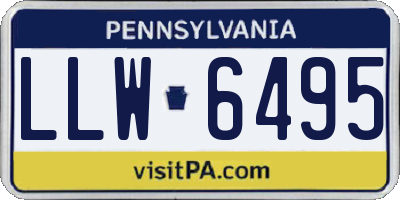 PA license plate LLW6495