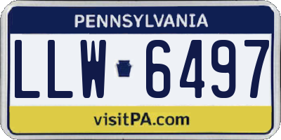 PA license plate LLW6497