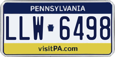 PA license plate LLW6498
