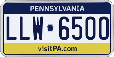 PA license plate LLW6500