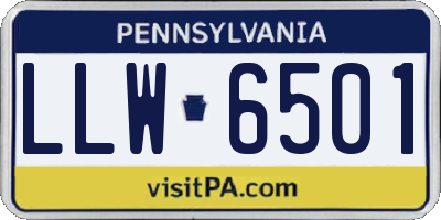 PA license plate LLW6501