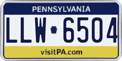 PA license plate LLW6504