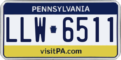 PA license plate LLW6511