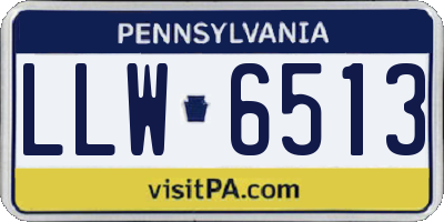 PA license plate LLW6513