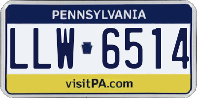 PA license plate LLW6514