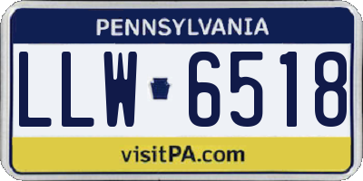 PA license plate LLW6518