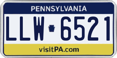 PA license plate LLW6521