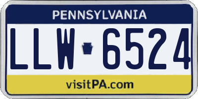 PA license plate LLW6524