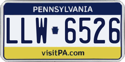 PA license plate LLW6526