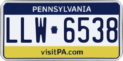 PA license plate LLW6538