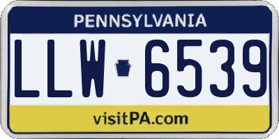 PA license plate LLW6539