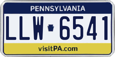 PA license plate LLW6541