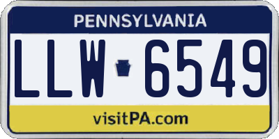 PA license plate LLW6549