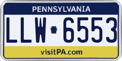 PA license plate LLW6553