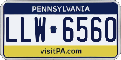 PA license plate LLW6560