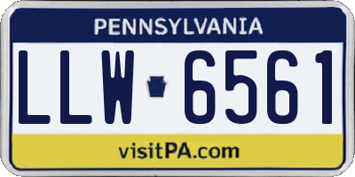 PA license plate LLW6561