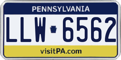 PA license plate LLW6562