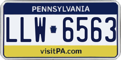 PA license plate LLW6563