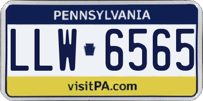PA license plate LLW6565