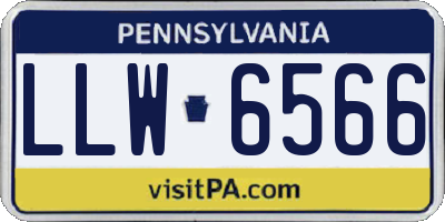 PA license plate LLW6566