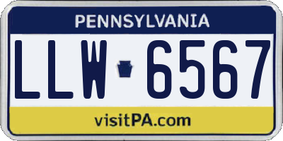 PA license plate LLW6567