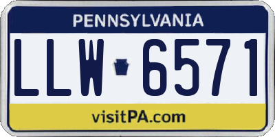 PA license plate LLW6571